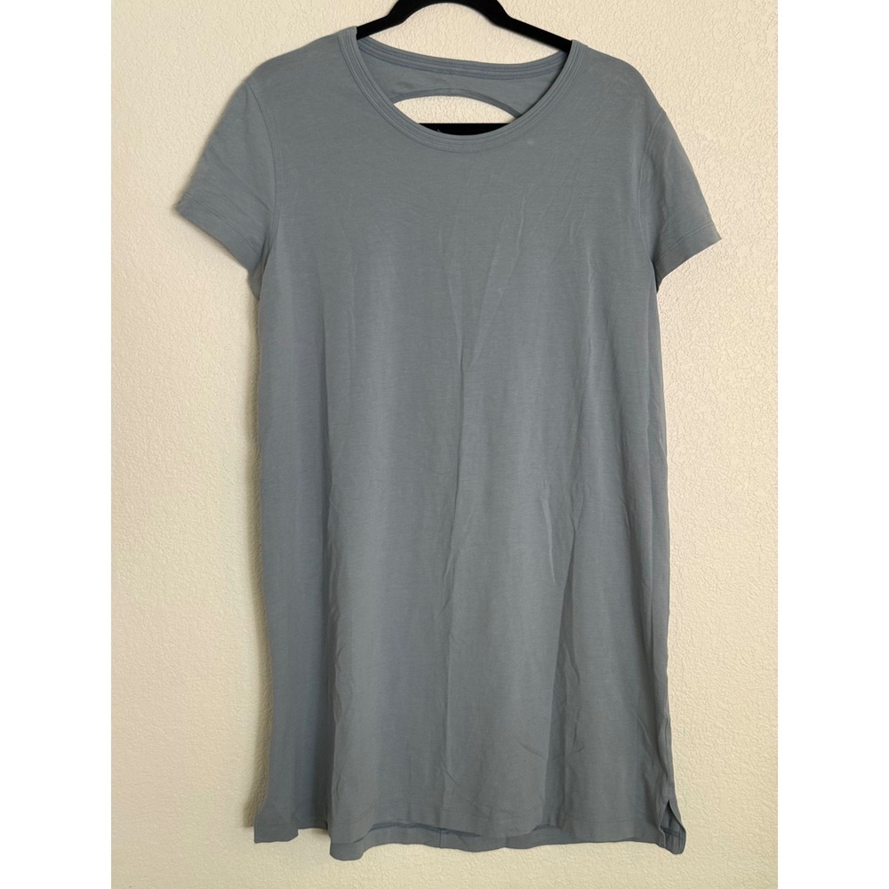 Lululemon Day Tripper Dress Chambray Blue Open Back Mini Dress Womens Size 8